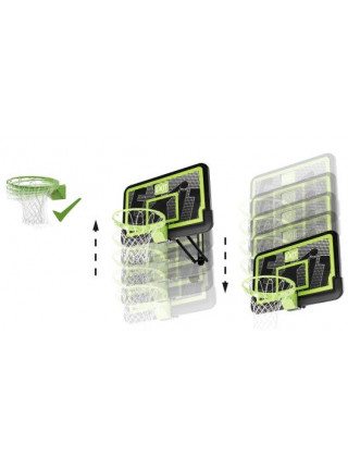 Баскетбольний щит Exit регульований чорний + кільце з амортизацією